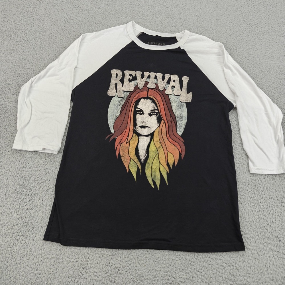 Selena Gomez Revival Tour Shirt Womens Large Raglan 2016 Concert‎ Band Music Tee
